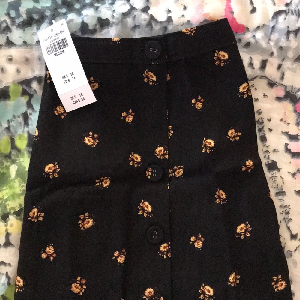 Abercrombie Side Button Asymmetrical Maxi Skirt